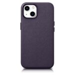 Tagakaaned iCarer  iCarer Case Leather Cover Case for iPhone 14 Dark Purple (WMI14220705-DP) (MagSafe Compatible) 
