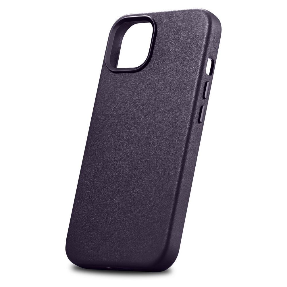 Aizmugurējais vāciņš iCarer iCarer Case Leather Cover Case for iPhone 14 Dark Purple (WMI14220705-DP) (MagSafe Compatible)