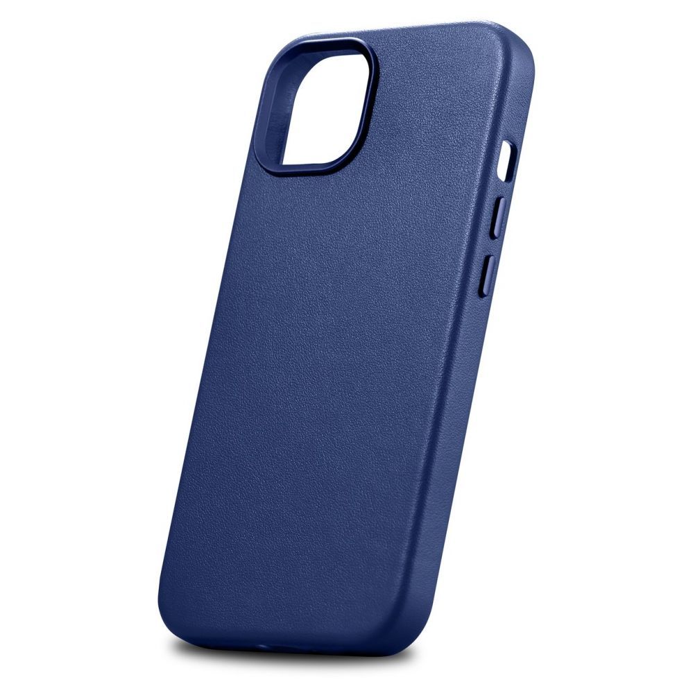 Tagakaaned iCarer iCarer Case Leather cover for iPhone 14 case made of natural leather blue (WMI14220705-BU) (MagSafe compatible)