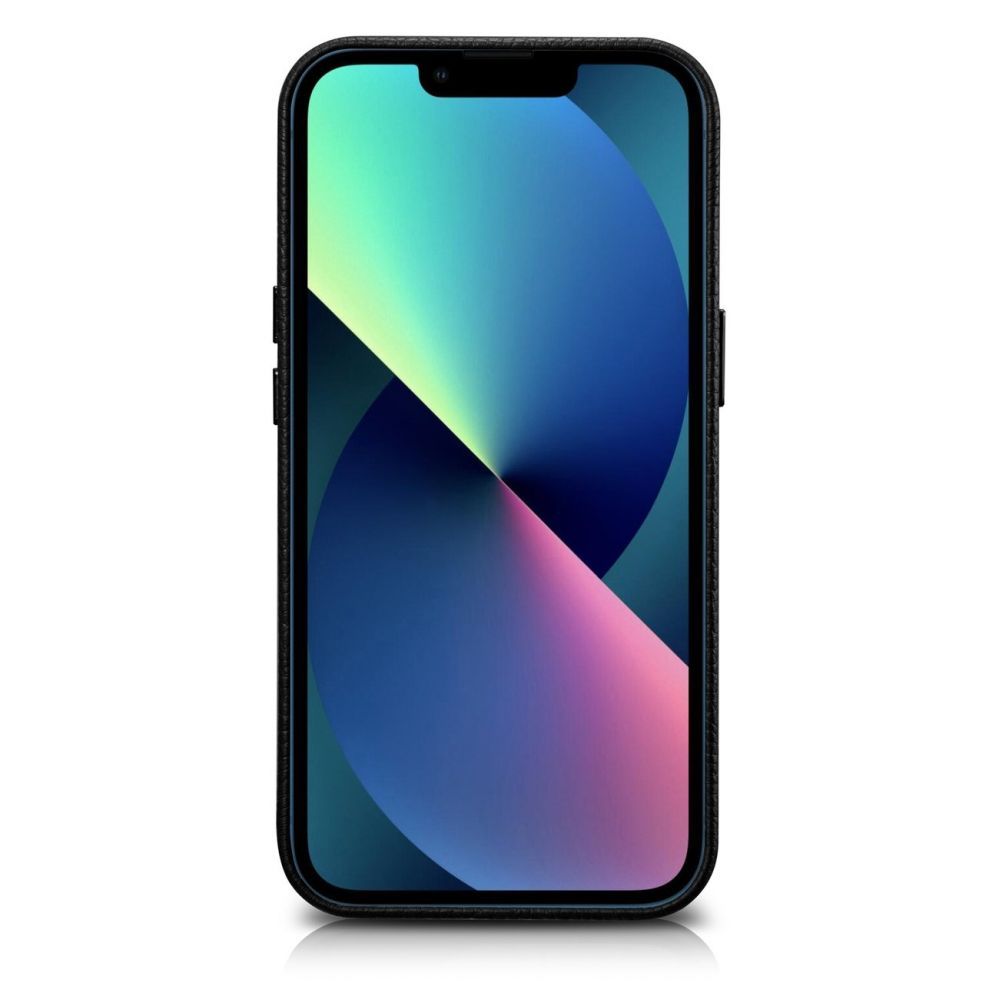 Tagakaaned iCarer iCarer Litchi Premium Leather Case iPhone 14 Magnetic Leather Case with MagSafe Black (WMI14220709-BK)