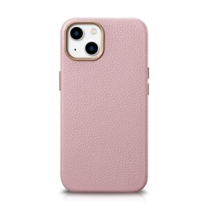 Aizmugurējais vāciņš iCarer  iCarer Litchi Premium Leather Case iPhone 14 Plus Magnetic Leather Case with MagSafe Pink (WMI14220711-PK) 