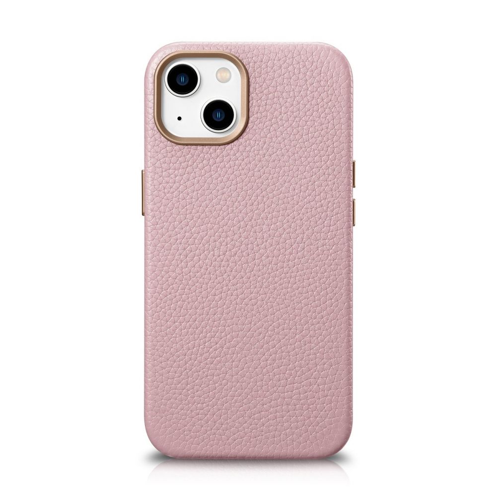 Tagakaaned iCarer iCarer Litchi Premium Leather Case iPhone 14 Plus Magnetic Leather Case with MagSafe Pink (WMI14220711-PK)
