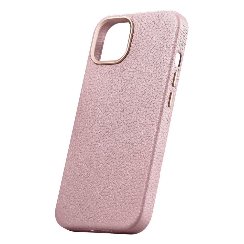 Tagakaaned iCarer iCarer Litchi Premium Leather Case iPhone 14 Plus Magnetic Leather Case with MagSafe Pink (WMI14220711-PK)