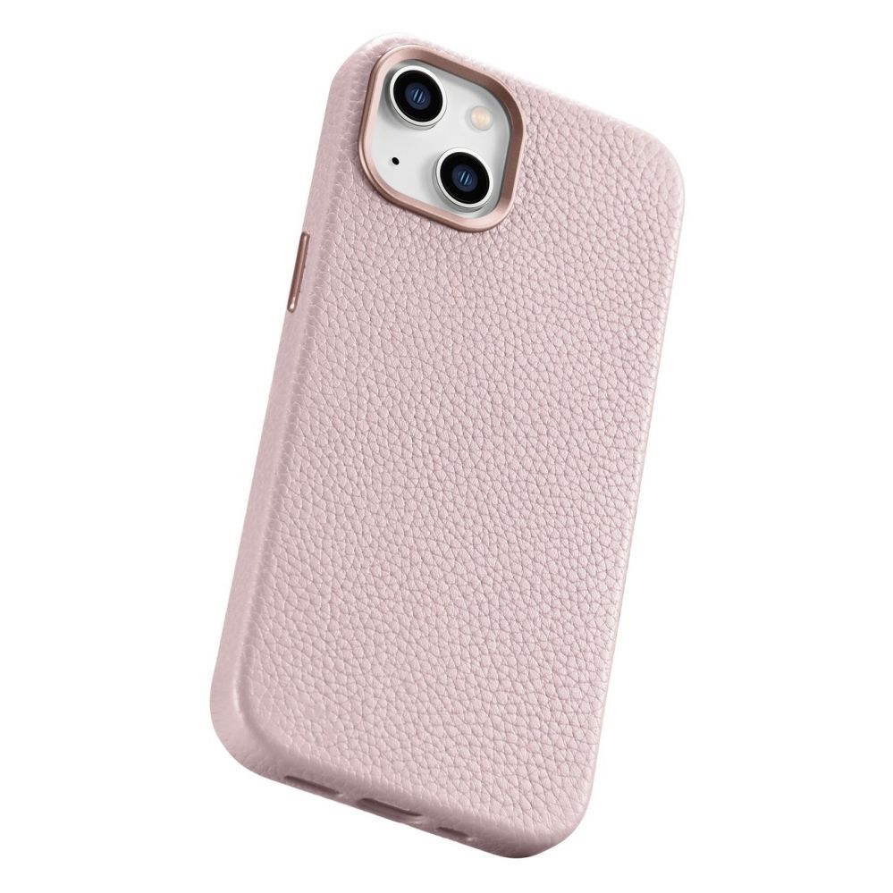Tagakaaned iCarer iCarer Litchi Premium Leather Case iPhone 14 Plus Magnetic Leather Case with MagSafe Pink (WMI14220711-PK)