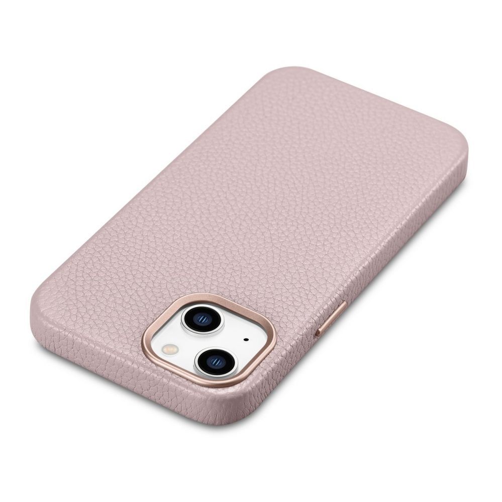Tagakaaned iCarer iCarer Litchi Premium Leather Case iPhone 14 Plus Magnetic Leather Case with MagSafe Pink (WMI14220711-PK)