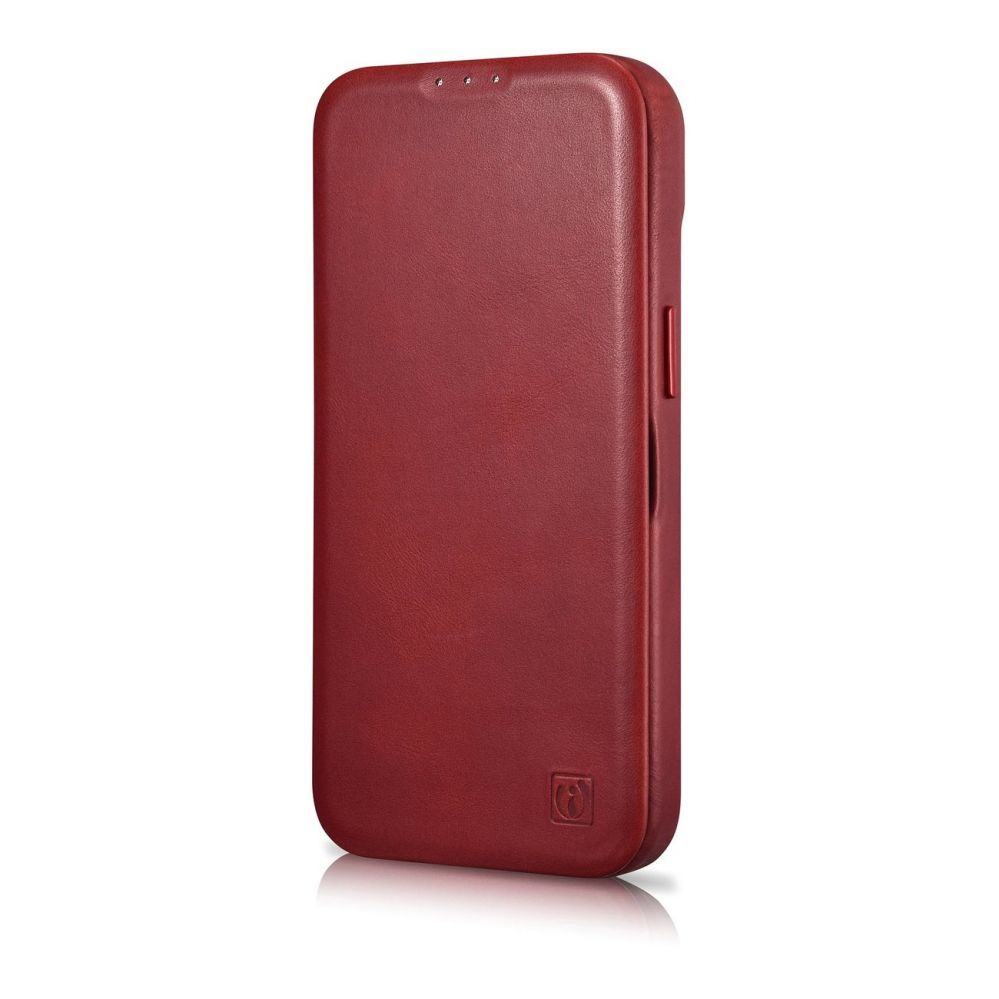Back panel cover iCarer iCarer CE Oil Wax Premium Leather Folio Case iPhone 14 Plus Magnetic Flip Leather Folio Case MagSafe Red (AKI14220707-RD)