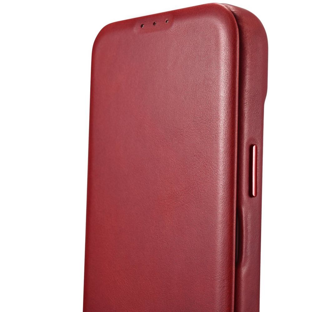 Back panel cover iCarer iCarer CE Oil Wax Premium Leather Folio Case iPhone 14 Plus Magnetic Flip Leather Folio Case MagSafe Red (AKI14220707-RD)