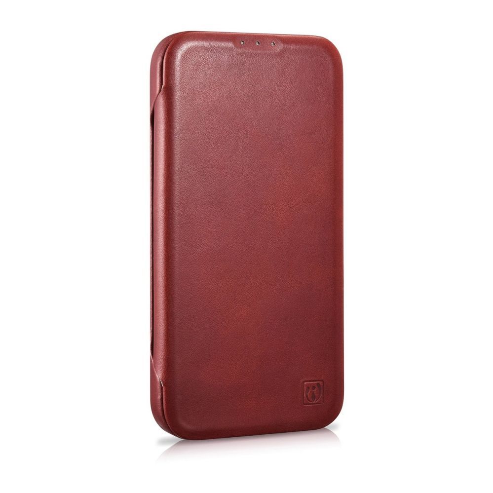 Back panel cover iCarer iCarer CE Oil Wax Premium Leather Folio Case iPhone 14 Plus Magnetic Flip Leather Folio Case MagSafe Red (AKI14220707-RD)