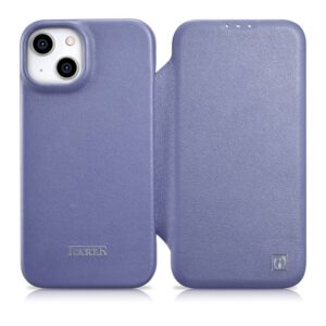 Aizmugurējais vāciņš iCarer  iCarer CE Premium Leather Folio Case iPhone 14 Plus Magnetic Flip Leather Folio Case MagSafe Light Purple (WMI14220715-LP) 