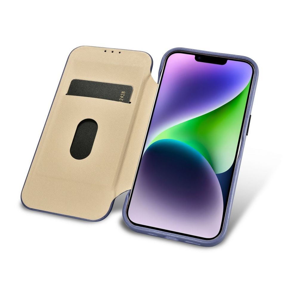 Tagakaaned iCarer iCarer CE Premium Leather Folio Case iPhone 14 Plus Magnetic Flip Leather Folio Case MagSafe Light Purple (WMI14220715-LP)