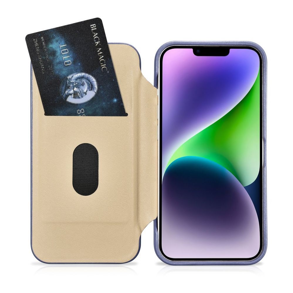 Tagakaaned iCarer iCarer CE Premium Leather Folio Case iPhone 14 Plus Magnetic Flip Leather Folio Case MagSafe Light Purple (WMI14220715-LP)