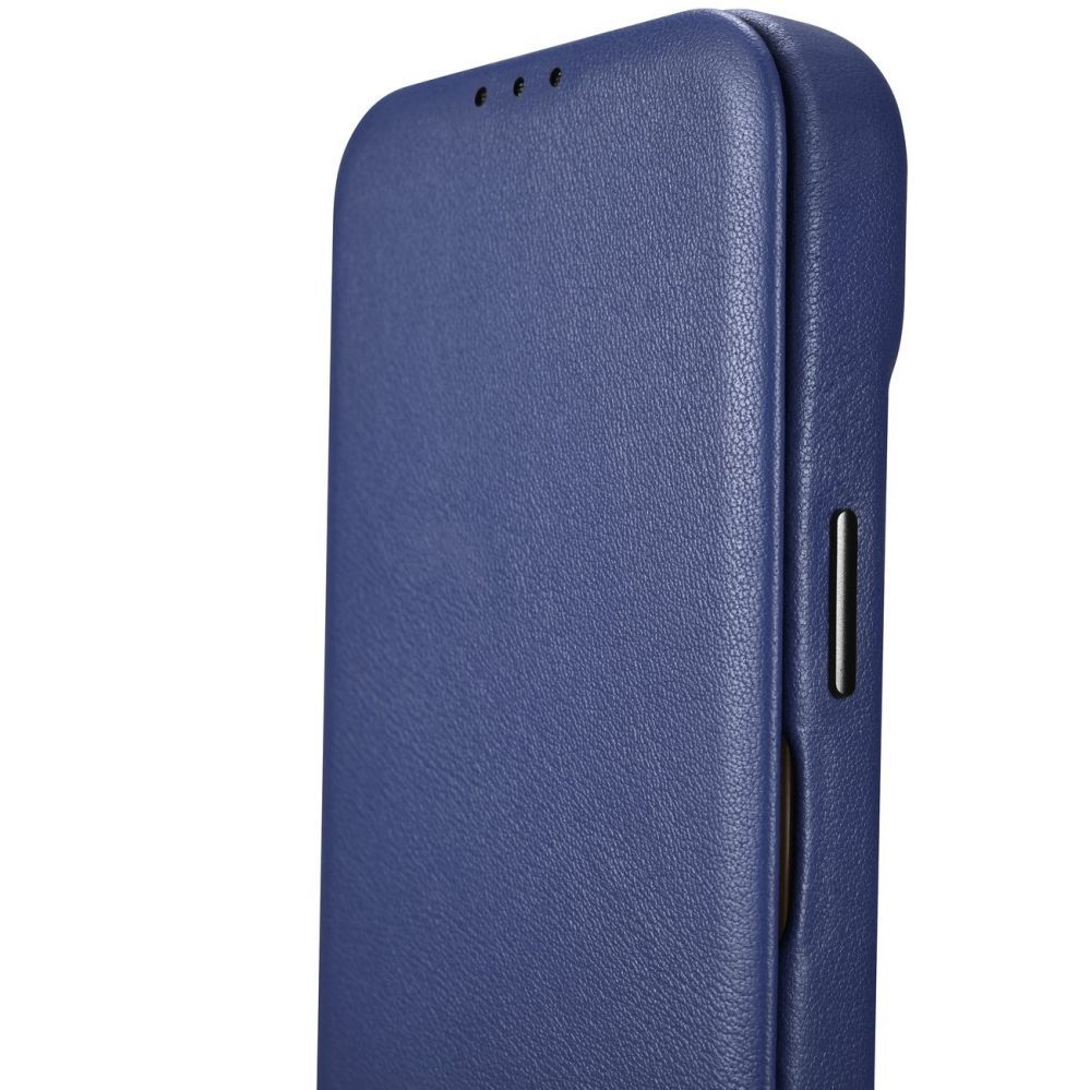 Back panel cover iCarer iCarer CE Premium Leather Folio Case iPhone 14 Plus Magnetic Flip Leather Folio Case MagSafe Blue (WMI14220715-BU)
