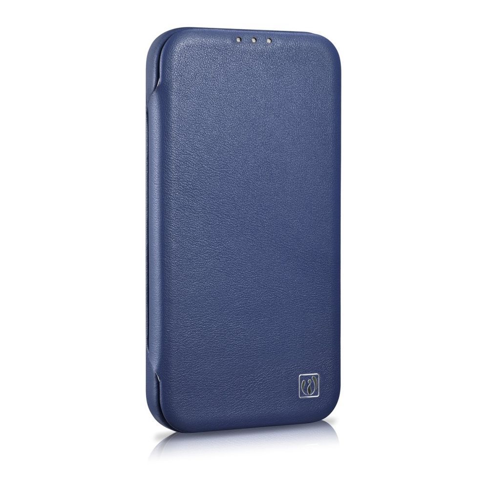 Back panel cover iCarer iCarer CE Premium Leather Folio Case iPhone 14 Plus Magnetic Flip Leather Folio Case MagSafe Blue (WMI14220715-BU)