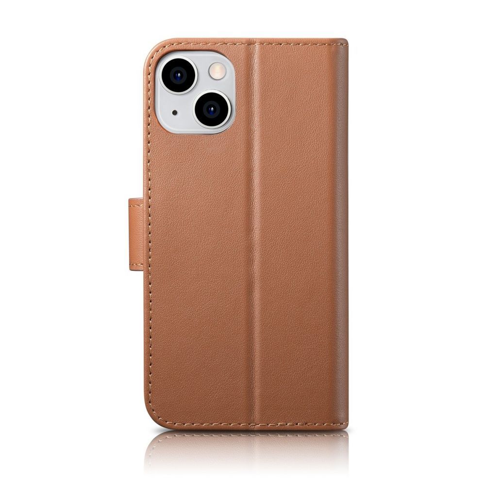 Tagakaaned iCarer iCarer Wallet Case 2in1 Cover iPhone 14 Plus Anti-RFID Leather Flip Case Brown (WMI14220727-BN)