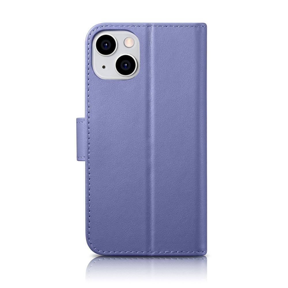 Back panel cover iCarer iCarer Wallet Case 2in1 Cover iPhone 14 Plus Anti-RFID Leather Flip Case Light Purple (WMI14220727-LP)