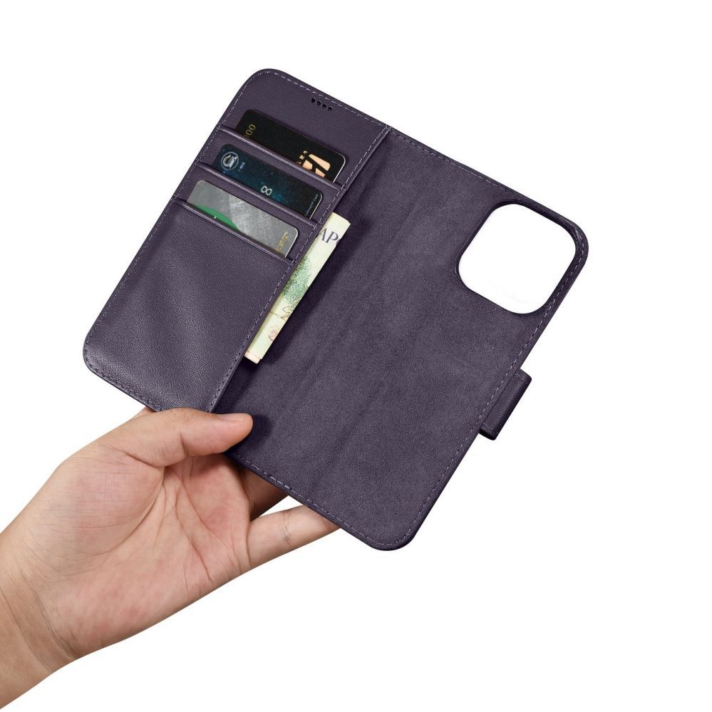 Чехол на заднюю панель iCarer iCarer Wallet Case 2in1 Cover iPhone 14 Pro Max Anti-RFID Leather Flip Case Dark Purple (WMI14220728-DP)