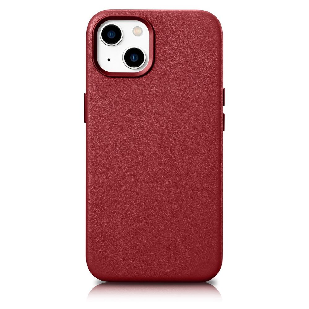 Aizmugurējais vāciņš iCarer iCarer Case Leather case cover made of natural leather for iPhone 14 Plus red (compatible with MagSafe)