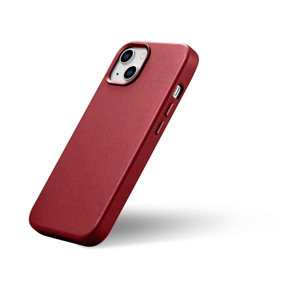 Aizmugurējais vāciņš iCarer iCarer Case Leather case cover made of natural leather for iPhone 14 Plus red (compatible with MagSafe)