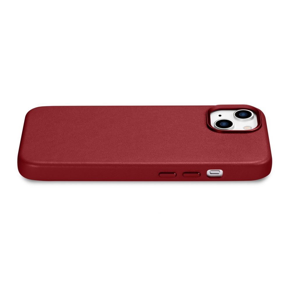 Aizmugurējais vāciņš iCarer iCarer Case Leather case cover made of natural leather for iPhone 14 Plus red (compatible with MagSafe)
