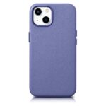 Nugarėlės dėklai iCarer  iCarer Case Leather Cover Genuine Leather iPhone 14 Plus Light Purple (MagSafe Compatible) 