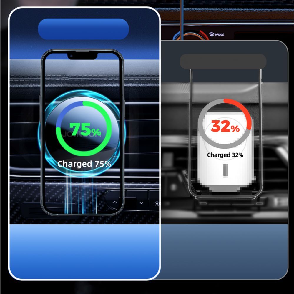 Auto holder Joyroom Joyroom car phone holder with 15W Qi inductive charger (MagSafe compatible) for air vent(JR-ZS291) Black