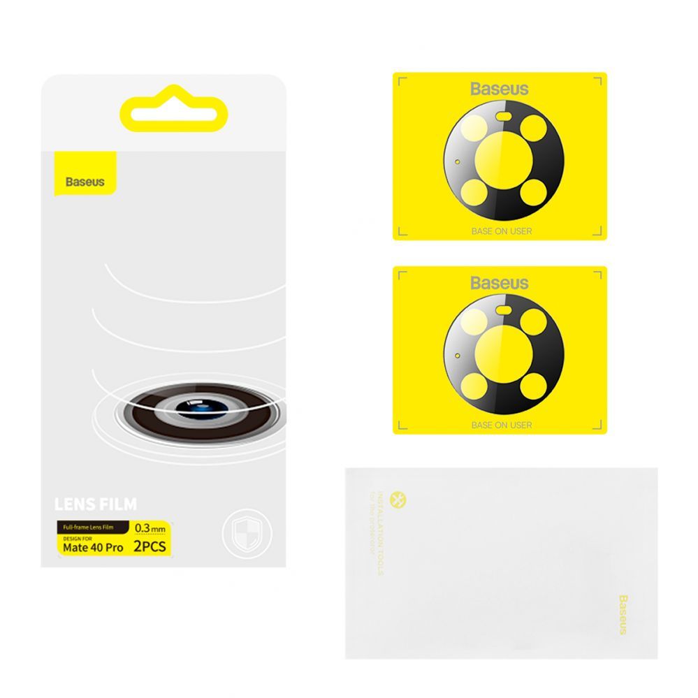 Kaitsekile Baseus Baseus Huawei Mate 40 Pro Camera Film 0.3mm (2pcs) transparent + cleaning kit (SGQK000502)