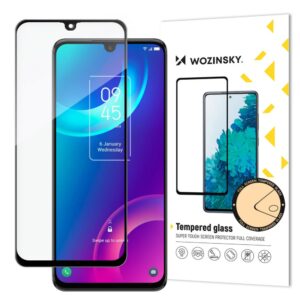 Nugarėlės dėklai Wozinsky  Wozinsky super tough Full Glue tempered glass full screen with Case Friendly TCL 30 Plus black frame 