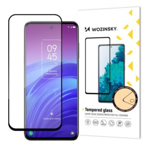 Nugarėlės dėklai Wozinsky  Wozinsky super tough Full Glue Full Glue Full Screen Tempered Glass with Case Friendly TCL 20L Black Frame 