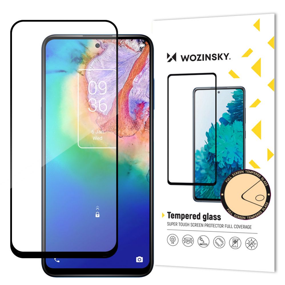 Tagakaaned Wozinsky Wozinsky Super Tough Full Glue Tempered Glass Full Screen With Frame Case Friendly TCL 20 5G Black