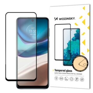 Nugarėlės dėklai Wozinsky  Wozinsky Super Durable Full Glue Tempered Glass Full Screen With Frame Case Friendly Motorola Moto G42 Black 