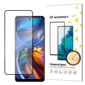 Nugarėlės dėklai Wozinsky  Wozinsky Super Durable Full Glue Tempered Glass Full Screen With Frame Case Friendly Motorola Moto E32 Black 