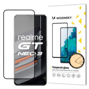 Nugarėlės dėklai Wozinsky  Wozinsky Super Tough Full Glue Tempered Glass Full Screen With Frame Case Friendly Realme GT Neo 3 Black 