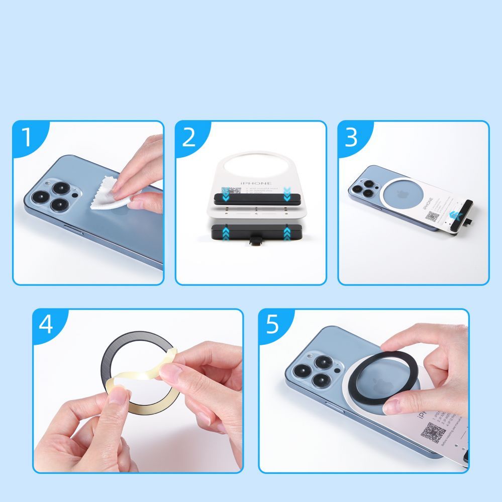 Kiti Joyroom Joyroom set of metal magnetic rings for smartphone 2 pcs. pink (JR-Mag-M3)