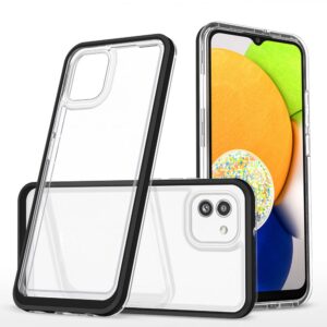 Aizmugurējais vāciņš Hurtel  Clear 3in1 case for Samsung Galaxy A03 silicone cover with frame black 