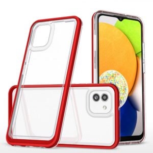 Aizmugurējais vāciņš Hurtel  Clear 3in1 case for Samsung Galaxy A03 silicone cover with frame red 