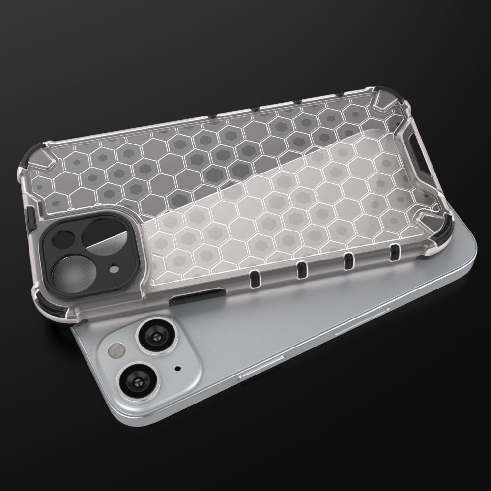 Aizmugurējais vāciņš Hurtel Honeycomb case for iPhone 14 armored hybrid cover black