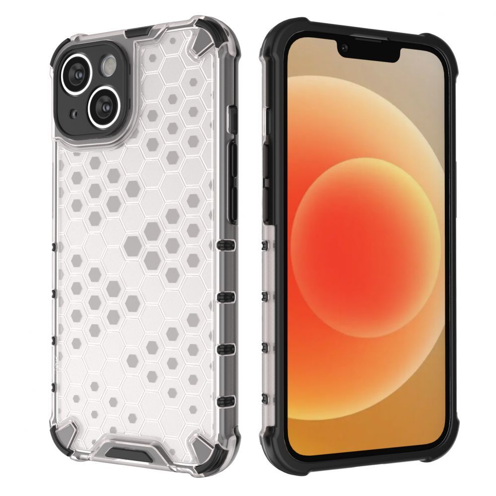 Aizmugurējais vāciņš Hurtel Honeycomb case for iPhone 14 armored hybrid cover black