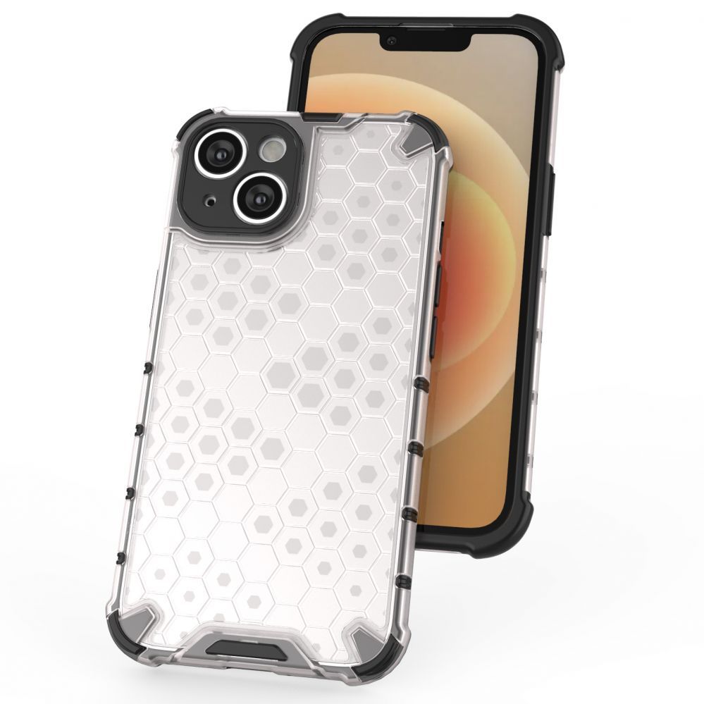 Aizmugurējais vāciņš Hurtel Honeycomb case for iPhone 14 armored hybrid cover black