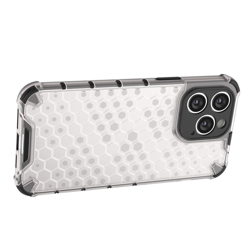 Aizmugurējais vāciņš Hurtel Honeycomb case for iPhone 14 Pro armored hybrid cover transparent