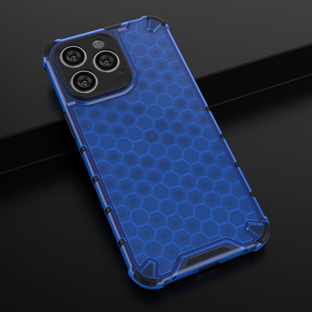 Aizmugurējais vāciņš Hurtel Honeycomb case for iPhone 14 Pro Max armored hybrid cover blue