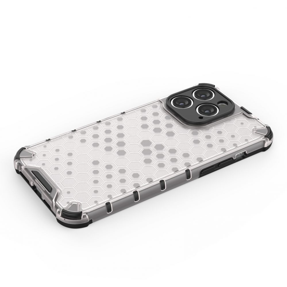 Aizmugurējais vāciņš Hurtel Honeycomb case for iPhone 14 Pro Max armored hybrid cover transparent