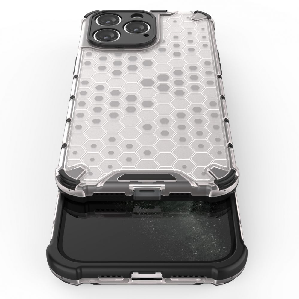 Aizmugurējais vāciņš Hurtel Honeycomb case for iPhone 14 Pro Max armored hybrid cover transparent
