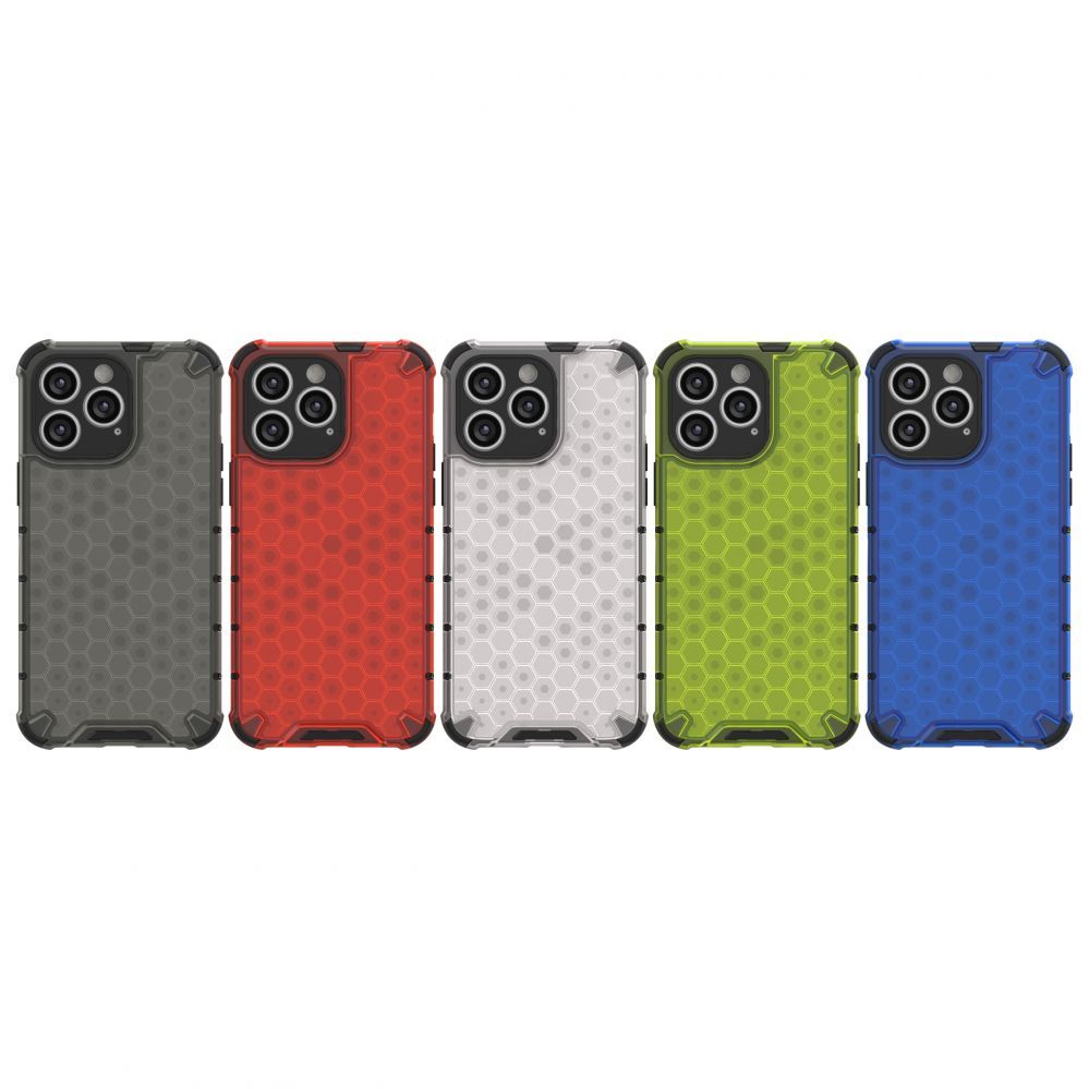 Aizmugurējais vāciņš Hurtel Honeycomb case for iPhone 14 Pro Max armored hybrid cover transparent