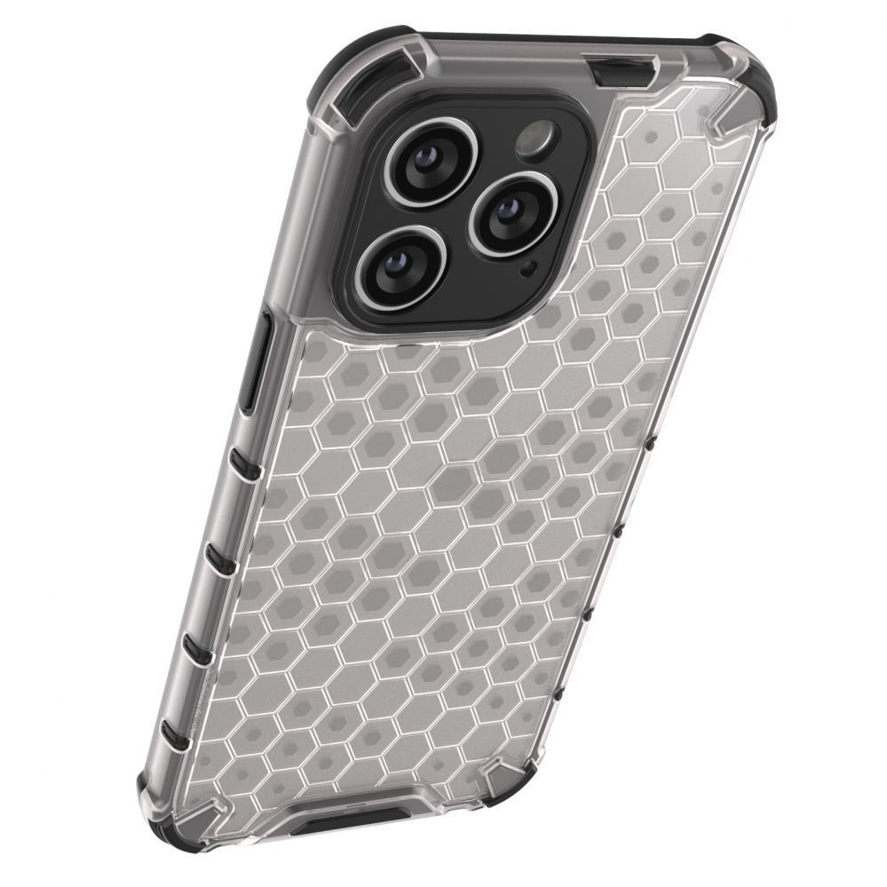 Aizmugurējais vāciņš Hurtel Honeycomb case for iPhone 14 Pro Max armored hybrid cover transparent