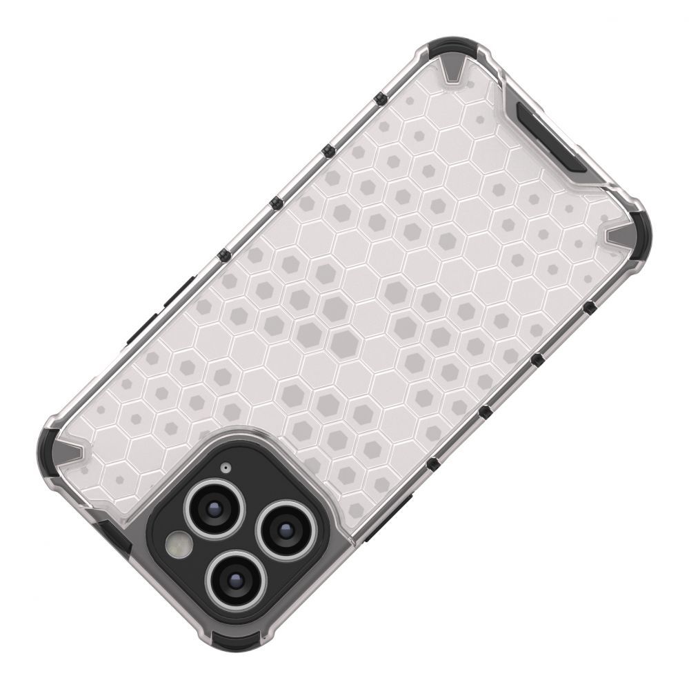 Aizmugurējais vāciņš Hurtel Honeycomb case for iPhone 14 Pro Max armored hybrid cover transparent