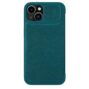 Aizmugurējais vāciņš Nillkin  Nillkin Qin Leather Pro Case iPhone 14 Plus Camera Cover Holster Cover Flip Case Green