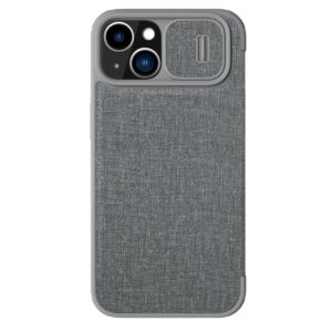 Aizmugurējais vāciņš Nillkin  Nillkin Qin Cloth Pro Case Case for iPhone 14 Plus Camera Cover Holster Cover Flip Case Gray