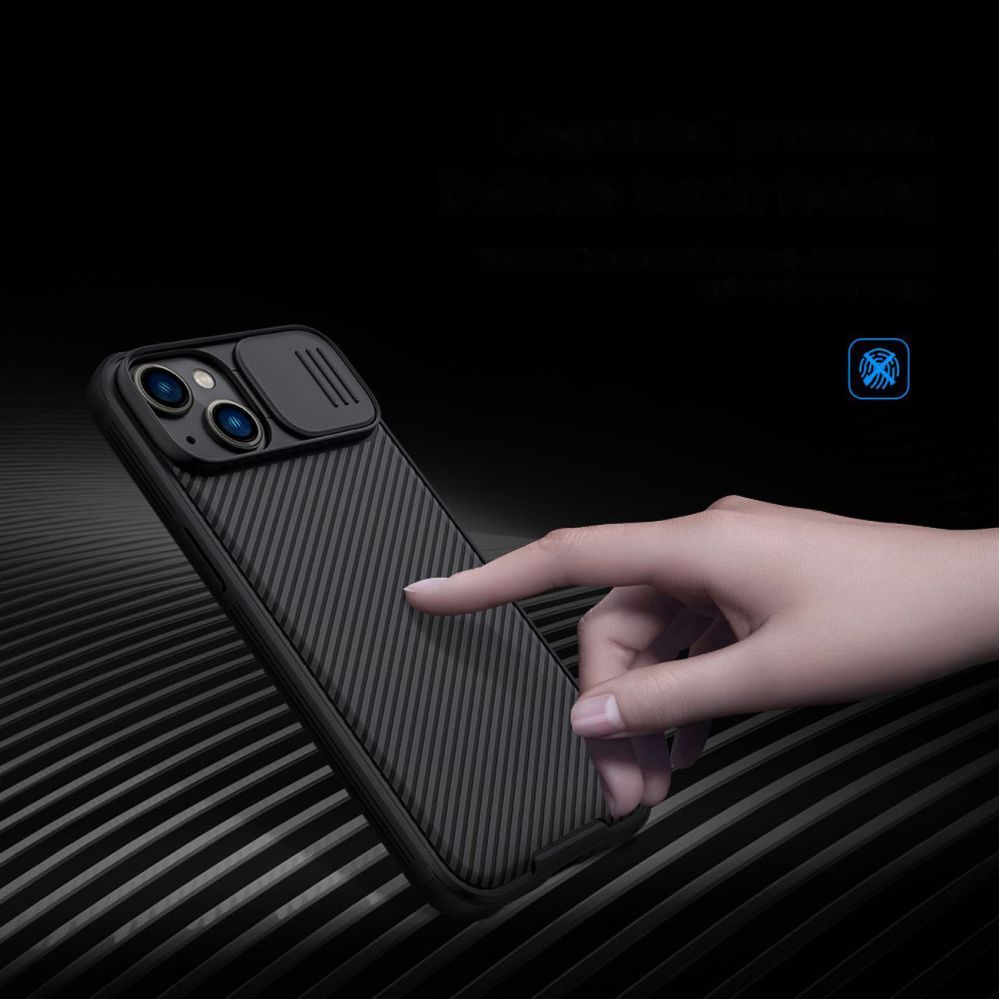 Back panel cover Nillkin Nillkin CamShield Pro Case iPhone 14 Plus Armor Cover Camera Protector Black