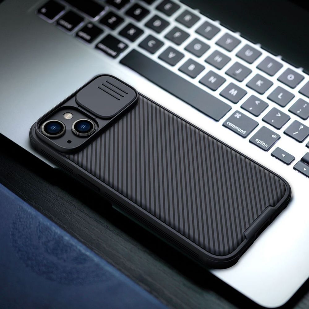 Back panel cover Nillkin Nillkin CamShield Pro Case iPhone 14 Plus Armor Cover Camera Protector Black