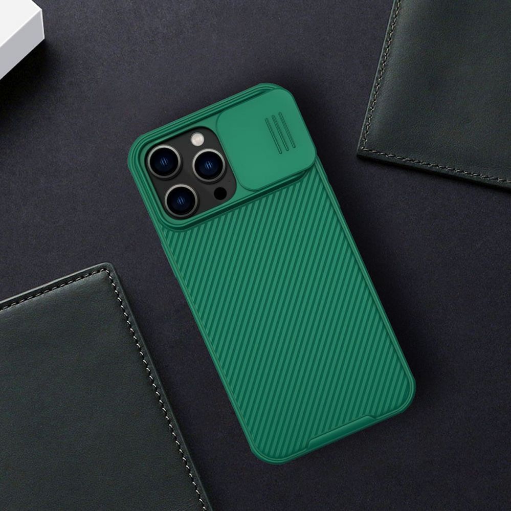 Back panel cover Nillkin Nillkin CamShield Pro Case iPhone 14 Pro Max Armored Cover Camera Protector Green